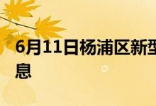 6月11日杨浦区新型冠状病毒肺炎疫情最新消息