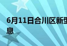 6月11日合川区新型冠状病毒肺炎疫情最新消息