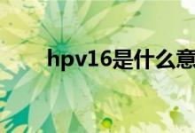 hpv16是什么意思（hpv16是什么）