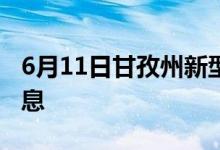 6月11日甘孜州新型冠状病毒肺炎疫情最新消息