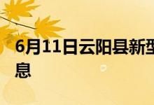 6月11日云阳县新型冠状病毒肺炎疫情最新消息