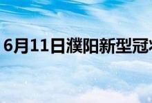 6月11日濮阳新型冠状病毒肺炎疫情最新消息