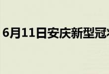 6月11日安庆新型冠状病毒肺炎疫情最新消息