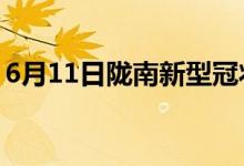 6月11日陇南新型冠状病毒肺炎疫情最新消息