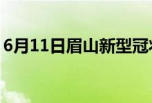 6月11日眉山新型冠状病毒肺炎疫情最新消息