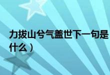 力拔山兮气盖世下一句是（力拔山兮气盖世的意思及原文是什么）