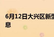 6月12日大兴区新型冠状病毒肺炎疫情最新消息