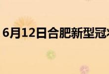 6月12日合肥新型冠状病毒肺炎疫情最新消息