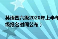 英语四六级2020年上半年报名时间（2020下半年英语四六级报名时间公布）