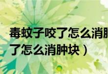 毒蚊子咬了怎么消肿止疼用什么药（毒蚊子咬了怎么消肿块）