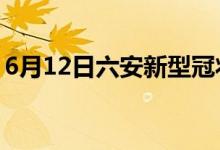 6月12日六安新型冠状病毒肺炎疫情最新消息