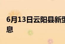 6月13日云阳县新型冠状病毒肺炎疫情最新消息