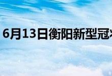 6月13日衡阳新型冠状病毒肺炎疫情最新消息