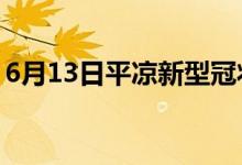 6月13日平凉新型冠状病毒肺炎疫情最新消息