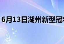 6月13日湖州新型冠状病毒肺炎疫情最新消息