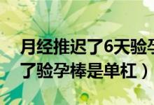 月经推迟了6天验孕棒是单杠（月经推迟7天了验孕棒是单杠）