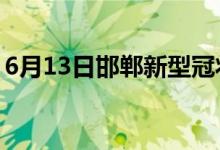 6月13日邯郸新型冠状病毒肺炎疫情最新消息