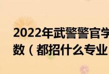 2022年武警警官学院各省招生计划及招生人数（都招什么专业）