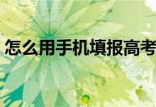 怎么用手机填报高考志愿（方法步骤是什么）