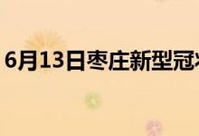 6月13日枣庄新型冠状病毒肺炎疫情最新消息