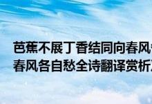 芭蕉不展丁香结同向春风各自愁解释（芭蕉不展丁香结同向春风各自愁全诗翻译赏析及作者出处）