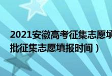 2021安徽高考征集志愿填报时间（2022安徽高考本科提前批征集志愿填报时间）