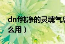 dnf纯净的灵魂气息（dnf纯净的灵魂气息怎么用）