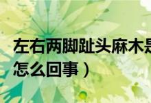 左右两脚趾头麻木是怎么回事（脚指头麻木是怎么回事）