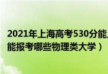 2021年上海高考530分能上什么大学（2022高考530分左右能报考哪些物理类大学）