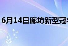 6月14日廊坊新型冠状病毒肺炎疫情最新消息