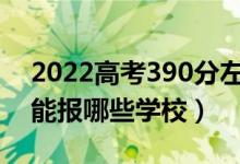 2022高考390分左右能上什么大学（文理科能报哪些学校）