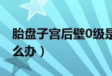 胎盘子宫后壁0级是啥意思（胎盘子宫后壁怎么办）