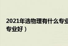 2021年选物理有什么专业（2022新高考物理类男生学什么专业好）