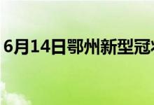 6月14日鄂州新型冠状病毒肺炎疫情最新消息