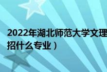 2022年湖北师范大学文理学院各省招生计划及招生人数（都招什么专业）