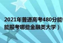 2021年普通高考480分能考啥大学（2022年高考480分左右能报考哪些金融类大学）