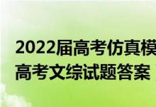 2022届高考仿真模拟卷文综答案（2022新疆高考文综试题答案）