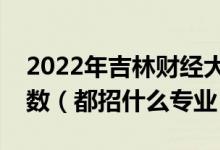 2022年吉林财经大学各省招生计划及招生人数（都招什么专业）