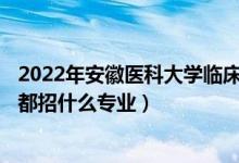 2022年安徽医科大学临床医学院各省招生计划及招生人数（都招什么专业）