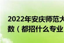 2022年安庆师范大学各省招生计划及招生人数（都招什么专业）