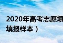 2020年高考志愿填报样表（2022高考志愿表填报样本）