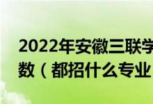 2022年安徽三联学院各省招生计划及招生人数（都招什么专业）