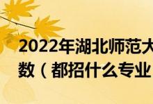 2022年湖北师范大学各省招生计划及招生人数（都招什么专业）