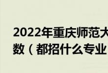 2022年重庆师范大学各省招生计划及招生人数（都招什么专业）