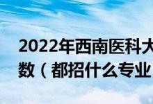 2022年西南医科大学各省招生计划及招生人数（都招什么专业）