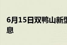 6月15日双鸭山新型冠状病毒肺炎疫情最新消息