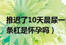 推迟了10天晨尿一条杠（月经推迟5天晨尿一条杠是怀孕吗）