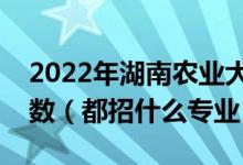 2022年湖南农业大学各省招生计划及招生人数（都招什么专业）