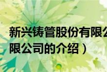 新兴铸管股份有限公司（关于新兴铸管股份有限公司的介绍）