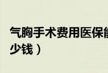 气胸手术费用医保能报销多少钱（气胸手术多少钱）